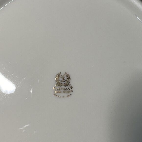 Lenox Royal Peony 9” Round Vegetable Serving Bowl Rust Flowers On Blue Band Rare - Picture 5 of 8